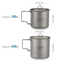 Lixada Taza De Agua Ultraligera De Titanio Con Manija Plegable Para Exteriores 300/350/550/650ml/750ml Ideal Para Picnics Y Uso En La Mesa - details 6