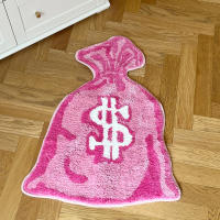 Alfombra Antideslizante Rosa Para Dormitorio Y Sala De Estar En Forma De Billetera Tejida a Mano Decoración De Entrada Para El Hogar Material Poliéster Lavable Mecánicamente - details 0