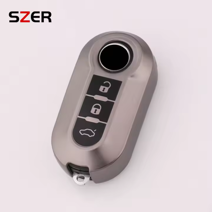 Funda De Llave De Coche En Color Túnel Gris Para FIAT 500 Ducato Punto Panda Lancia Musa Citroen Jumper Peugeot Boxer Material TPU Accesorios - 1