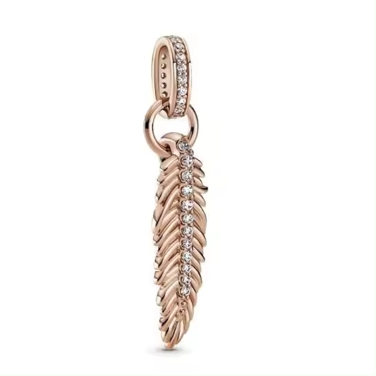 Pandora Charm Colgante Pluma Brillante 789550 C01, Viene con embalaje de Caja de regalo original. - 1