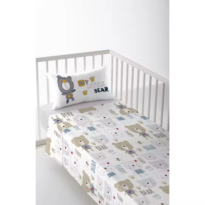 JUEGO DE SÁBANA CUNA/MAXICUNA INFANTIL BEBE 100% ALGODÓN ALEXANDER B COOL KIDS FABRICADO EN ESPAÑA - 1