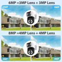 FGNS Cámara IP de doble lente para exteriores, Cámara de vigilancia 3K 6MP HD PTZ WIFI, lente Dual, pantalla Dual, 2.4G wifi, seguimiento automático, visión nocturna a todo Color, IP66 camaras videovigilancia wifi, - details 4