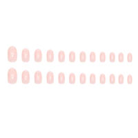 Juego De 24 Piezas De Uñas Postizas Rosas Con Brillo De Acrílico Almendra Pólvora De Plata Adornos Fáciles De Quitar Para Fiestas - details 4