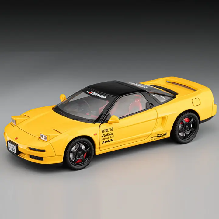 Coche De Juguete Honda NA1 a Escala 1:22 Metal Diecast Con Sonido Luz Función Retroceso Puertas Abiertas Vehículo De Carreras Para Niños Regalos Rojo Amarillo Blanco - 1