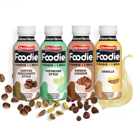 Pack 2x Bebida Sustitutiva Foodie  Varios Sabores  400ml  Alta en Proteínas  Bajo en Calorías  Ideal para Sustitución de Comidas  EHRMANN - 1