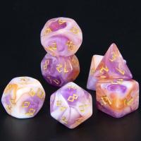 Juego De Dados Poliedros DND 7 Piezas Acrílico Colores Mezclados Y Brillo Juegos De Mesa RPG Souvenir Entretenimiento - details 15