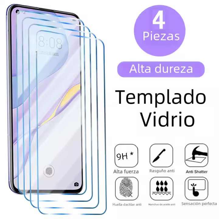 4PCS Protector De Pantalla Para Huawei P40 P30 P20 Mate 20 Lite P Smart Z 2021 Y7 Y6 2019 Vidrio Templado Para Honor 20 10 50 Lite 8X X8 - 1