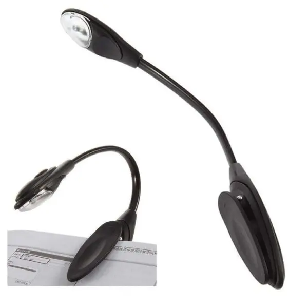Leer con facilidad con nuestra lámpara de libro-Lámpara de lectura con LED y abrazadera Negro - 1