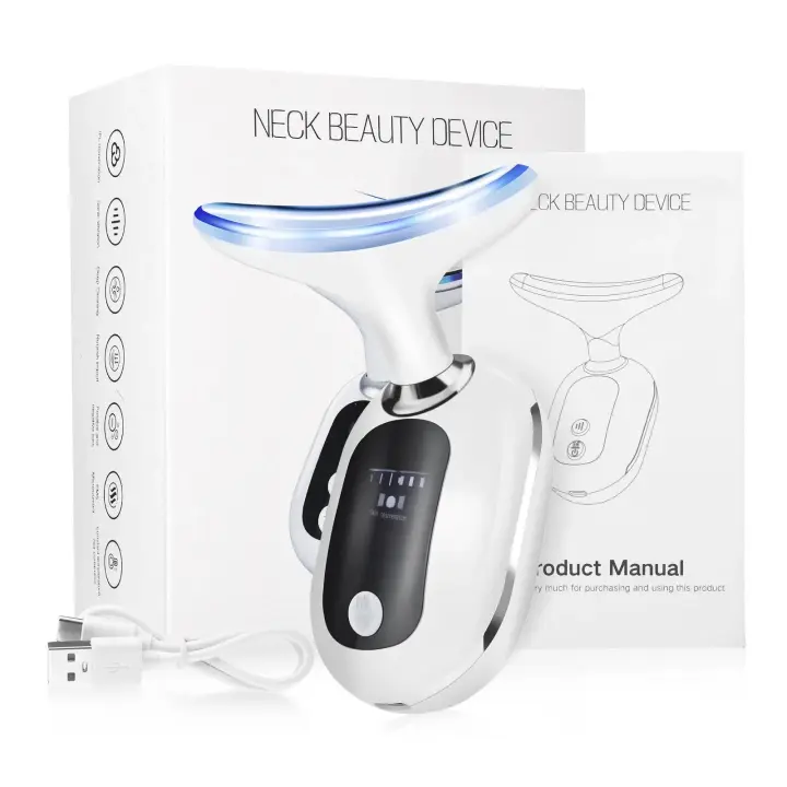Masajeador de Cara y Cuello con Microondas para Belleza Terapia de Luz Roja EMS Levantamiento de Cara Cuidado de la Piel Dispositivo de Limpieza con Vibración Sónica Anti Envejecimiento - 1
