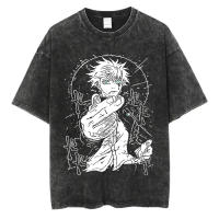 Camiseta De Anime Harajuku Verano 100% Algodón Manga Corta Sobredimensionada Vintage Streetwear Para Hombres - details 4