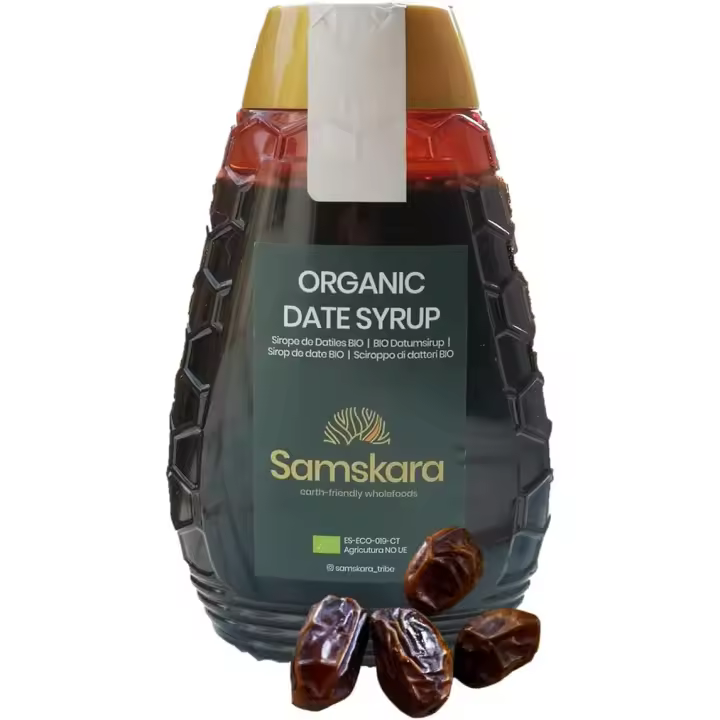 Sirope de Dátil  BIO de cultivo Ecológica y comercio justo  Samskara  100% natural  Jarabe caramelo natural de fruta de Datíll - 1