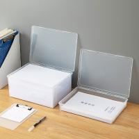Caja De Almacenamiento Multifuncional Para Escritorio De Oficina Y Hogar Capacidad Grande Para Papel A4 Organizador Ecológico De Plástico Transparente - details 1