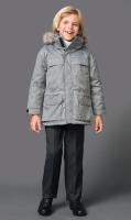 Chaqueta  Parka Gris Infantil de Invierno PETIT ALO - Abrigo tipo Parka con Capucha para Niño - Abrigo Invierno Gris Jaspeado - details 3