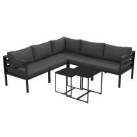 Outsunny Conjunto de Muebles de Jardín 7 Piezas Juego de Muebles de Terraza Incluye 5 Módulos de Sofá de Exterior con Cojines y 2 Mesas de Centro para Patio Gris - details 0