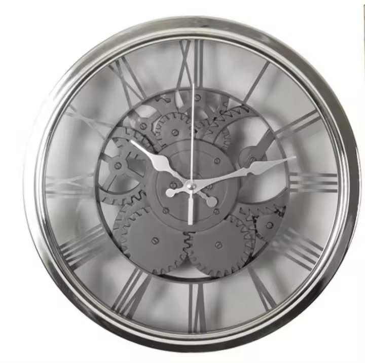 Reloj de pared de engranaje antiguo europeo, reloj mecánico vintage, reloj de pared de engranaje grande para decoración de pared de sala de estar del hogar de arte - 1