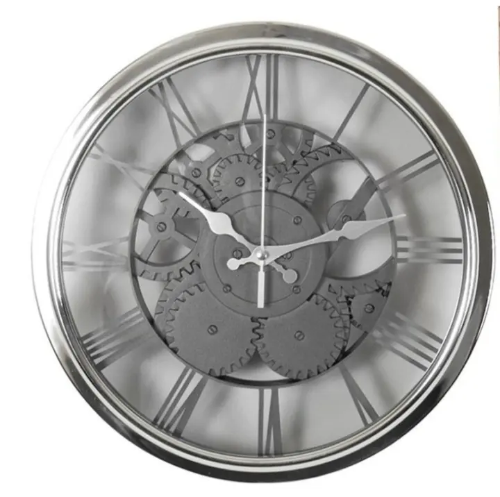 Reloj de pared de engranaje antiguo europeo, reloj mecánico vintage, reloj de pared de engranaje grande para decoración de pared de sala de estar del hogar de arte - 1