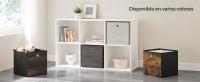 SONGMICS Caja Almacenaje, Juego de 6 Cajas de Almacenamiento con Asa, Caja Organizadora de Tela Oxford y Tela no Tejida, 30 x 30 x 30 cm, Ajustable, Plegable, Marrón Rústico y Negro/Marrón Castaño/Gris Nublado - details 0