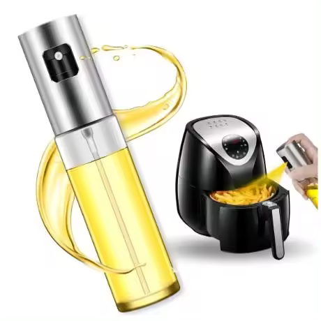 Pulverizador aceite de vidrio con pulsador100 ml, rociador de aceite ergonómico, múltiples usos - 1