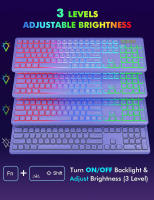 Teclado Y Ratón Inalámbricos Con Iluminación Retroiluminada Recargable JOMAA Set De Teclado Completo De 108 Teclas Y Ratón Para Desktop Laptop Tablet - details 3