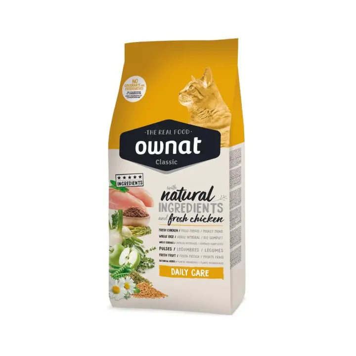 Pienso Gato Ownat Classic Daily Care Cat 1,5 Kg y 4 Kg - Nutrición completa para el bienestar diario de tu gato - 1