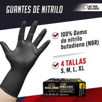 AREABOXES - Guantes De Nitrilo EXTRARESISTENTES Para Todos Los Trabajos. Guantes De Nitrilo C/ Textura. Negros, Tres Tallas. Guantes Nitrilo Para Mecanico, Cocina, Medicina, Etc. Diamantado Y Sin Polvo (tallas M, L, XL) - details 0
