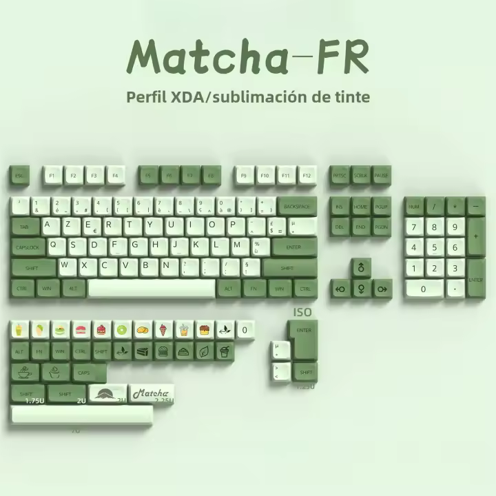 Keycaps FR PBT XDA Para Teclado Mecánico Cherry MX Gaming GMK67 Dye Sub Capsule ISO Azerty Layout Keycaps Para Teclado Mecánico - 1