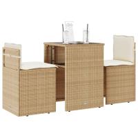 vidaXL Sillas y mesita de jardín con cojines 3 piezas ratán PE en color Gris/beige y crema/Negro y más | cómodas modernas ergonómicas para comedor cocina salón hogar - details 1