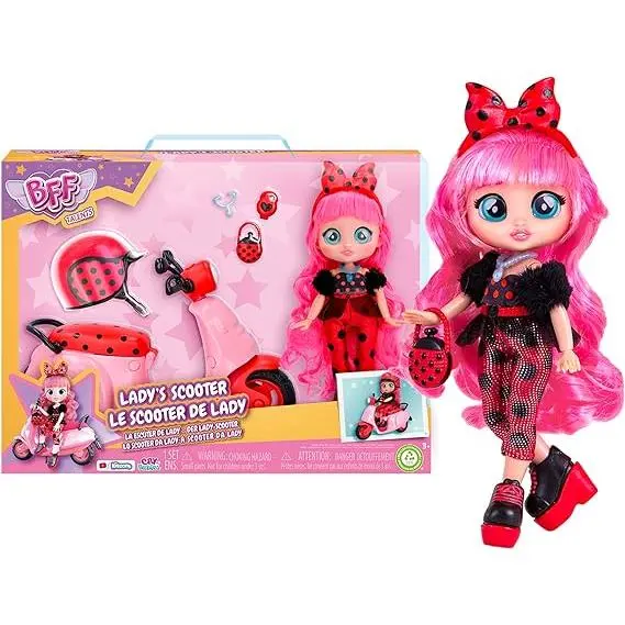 BFF BY BEBÉS LLORONES Scooter Lady - Playset Dolls El Personaje de BFF, Lady, Viene con 10 Accesorios IMC TOYS - 1