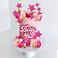 46pcs Topcake Rosa Fuerte Para Niñas Con Mariposas Y Estrellas Decoración Para Cumpleaños Fiesta De Colores Rosa Y Oro - details 2