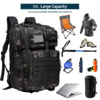Mochila Táctica De Nylon Impermeable Y Resistente Para Deportes Pesca Caza Camping Senderismo Exterior Unisex 25L/50L - details 13