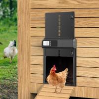 Puerta para mascotas con sensor negro IPX3, pantalla de aleación de aluminio resistente al agua, temporizador, elevación automática, puerta para gallinero - details 1