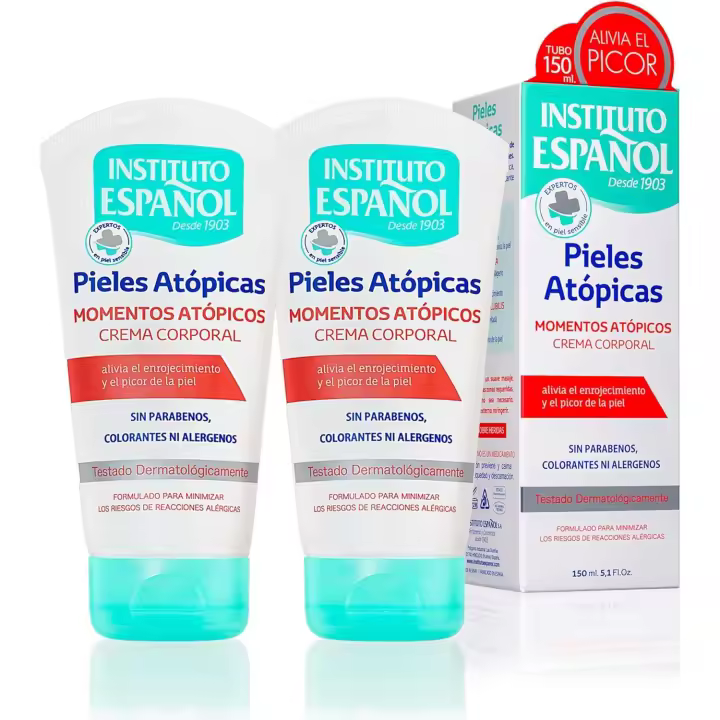 INSTITUTO ESPAÑOL Crema  para piel atópica  Pack de 2  150 ml x 2 und total (300 ml)  Crema Momentos Atópicos - 1