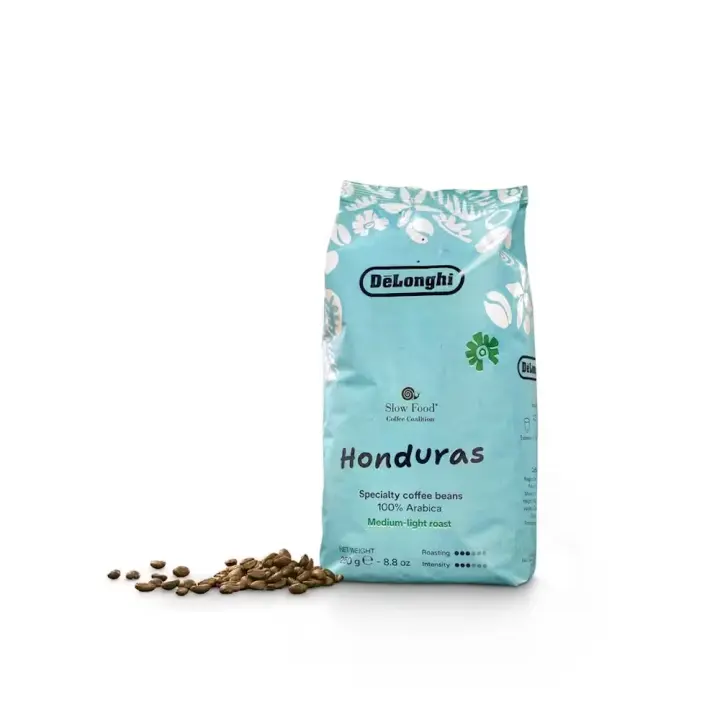 Delonghi - Café en Grano 250g Especialidad Honduras, 100% Arábica. Granos de café selectos de Honduras de origen único, un delicado tueste medio-ligero. Café DLSC621 - 1