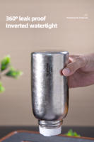 Botella De Agua Térmica Tiartisan De Titanio Doble Capa Para Niños 600ml Con Dos Tapas Portátil Para Exteriores Y Deportes - details 9