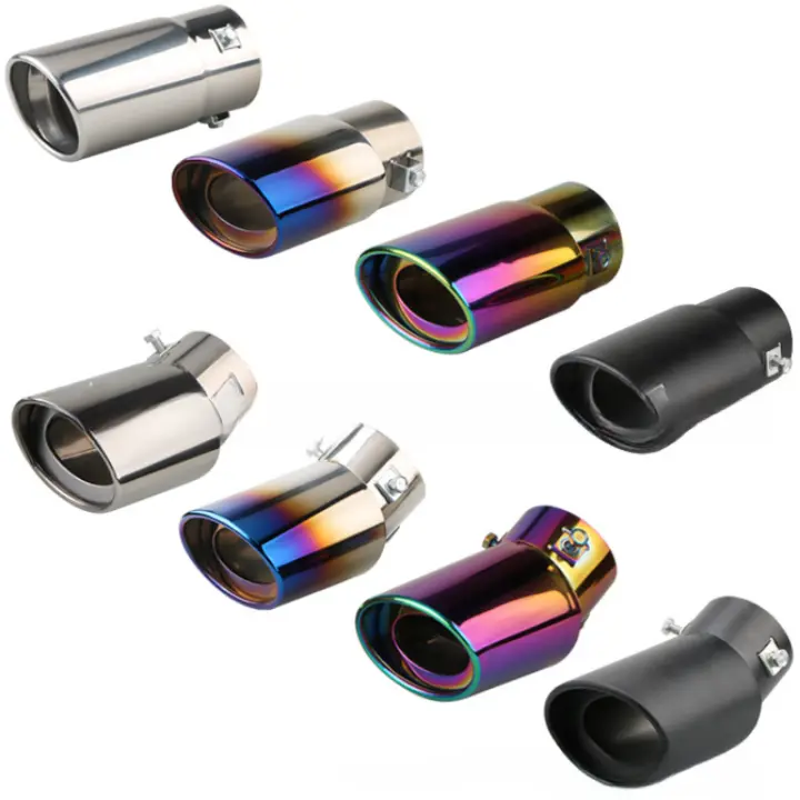 Tubo De Escape De Coche Universal En Acero Inoxidable Redondo Con Finalización En Cromo Pieza De Repuesto Para Automóviles - 1
