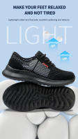 Zapatos De Seguridad Para Hombre Verano Transpirables Ligeros Con Punta De Acero Antipinchazos Suela De Goma Botas Profesionales Para Adultos - details 4