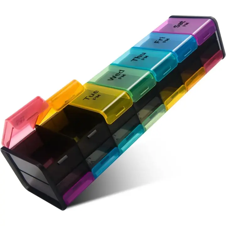 Organizador de pastillas Semanal extragrande, Organizador de Medicamentos para Viajes, planificador de pastillas para vitaminas y suplementos - 1