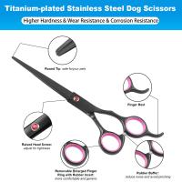 Set De Tijeras Profesionales Para El Aseo De Mascotas Herramienta Para Cortar Pelo De Perros Forma Curva Y Recta Ideal Para Recortar Pelo De Teddy - details 1