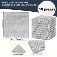 10pcs Paño De Limpieza Mágica Doble Cara Aumentada Con Alambre De Acero Para Cocina Limpieza De Ollas Y Platos Herramientas De Limpieza - details 6