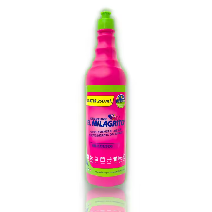 Desengrasante Multiusos 1000ml El Milagrito - Quita Manchas de Ropa de Color Solido - Disuelve la Grasa Difícil - Ideal para Baños, Cocinas, Talleres y Embarcaciones - Pack de 2 y 4 Unidades - El Milagrito. - 1