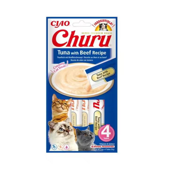 Churu GATO Receta de Atún con Buey (12 uds. de 4 x 14 g) - 1