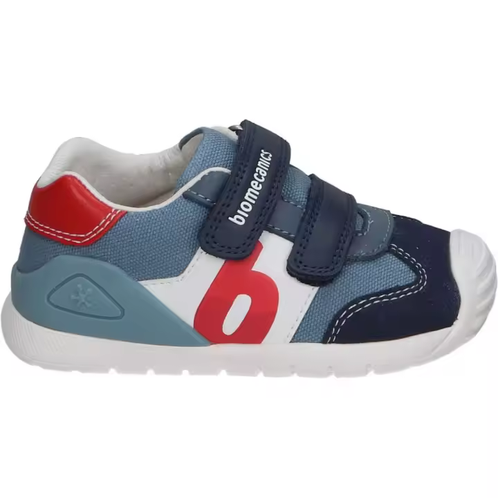 BIOMECANICS | Zapatillas Biomecanics para Niño – Deportiva en Color Azul con Detalles – Zapato con Doble Velcro – Máxima Sujeción – Respetuosas con el Pie – Cómodas y Versátiles – Combinables – Modelo 252119A - 1