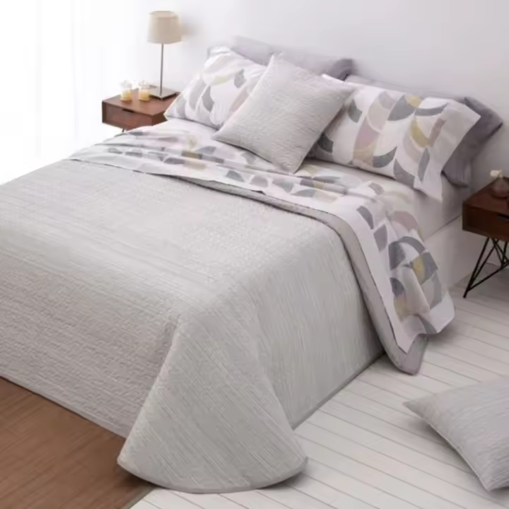 Burrito Blanco - Colcha Bouti Diseño 625 Piedra - Temporadas Más Cálidas - Reversible - 1