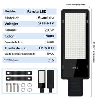 Lámpara De Calle LED Potente 200W IP65 Impermeable 216 LEDs Luz Exterior De Jardín Alta Brillo AC85-AC265V Instalación Auto-Contenida - details 2
