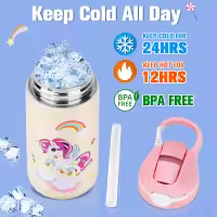 Botella Térmica Para Niños 400ML Unicornio Mantener Agua Fría Botella De Agua Portátil Para Viajes Y Escuela Libre BPA - details 7