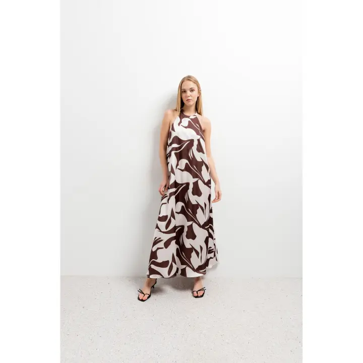 PuntoSalao Vestido halter estampado floral para mujer elegante ideal para tus eventos de primavera verano - 1