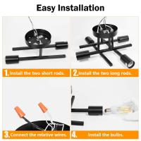 Modern Sputnik Candelabro Lámpara De Techo Semi-Enchufe Con 4/6 Bombillas LED E27 Para Dormitorio Y Sala De Estar Material De Hierro Fuente De Luz LED No Dimmable - details 10