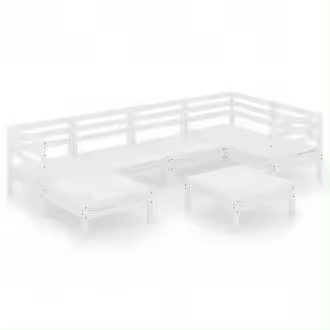 VIDAXL 3082960 conjunto de mesa y sofá modular de 7 piezas de madera de pino maciza blanco - 1