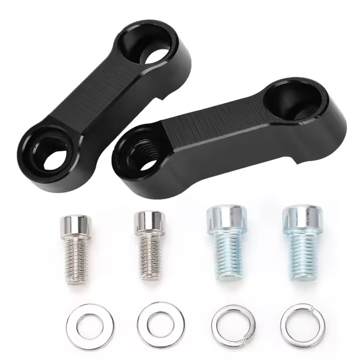 Adaptador Universal Para Espejos Retrovisores De Motocicleta 2Pcs Base De Aluminio Extensión De 4cm Elevación De 3cm Accesorios Para Motocicleta - 1