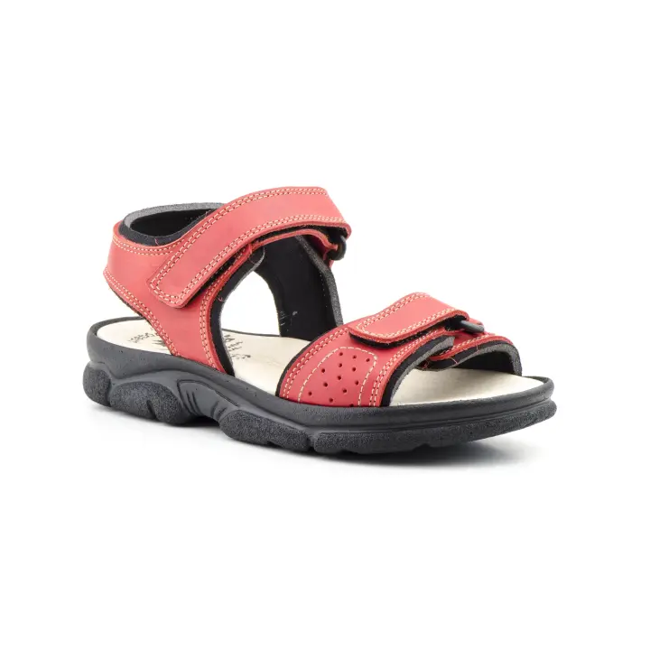 7030 Marino y Rojo Hecho en España Californiana Mujer Piel Marino Numeración: 36-41 Marca: Morxiva Corte exterior de piel vacuno Forro interior textil acolchado Plantilla de piel flor Cierre tipo velcro Suela ligera antideslizante - 1